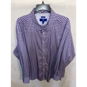 Egara Men’s Dress Shirt Size 2XL Blue Squared Business Formal City Wedding